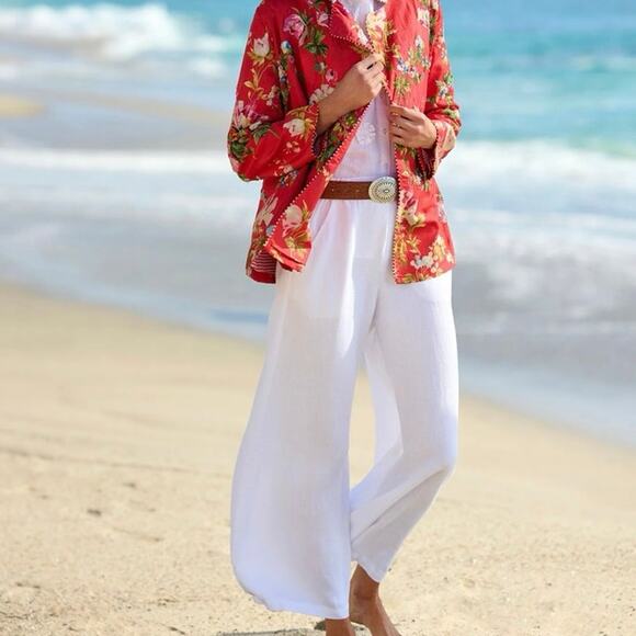 CP Shades Gorsuch Clea Linen Twill Wide Leg Pants White - Picture 1 of 7